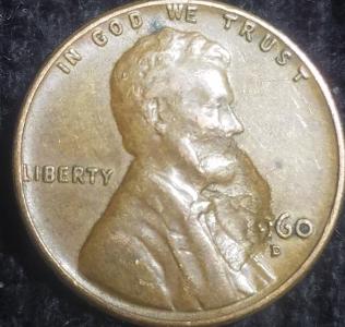 1960---D-Lincoln-Cent-With-Very-Large-Chunk-Missing-From-Obverse