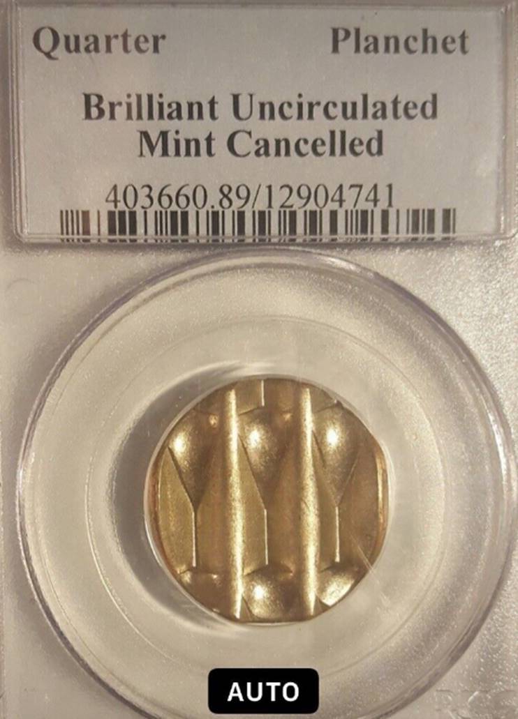 PCGS-Graded-Waffled-Quarter-Planchet-On-Ebay,-Unable-To-Verify-Cert-#.