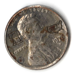 Never-Seen-Before-1976-Lincoln-Memorial-Cent---Counterstamped:-Liberty-Bell,-Usa