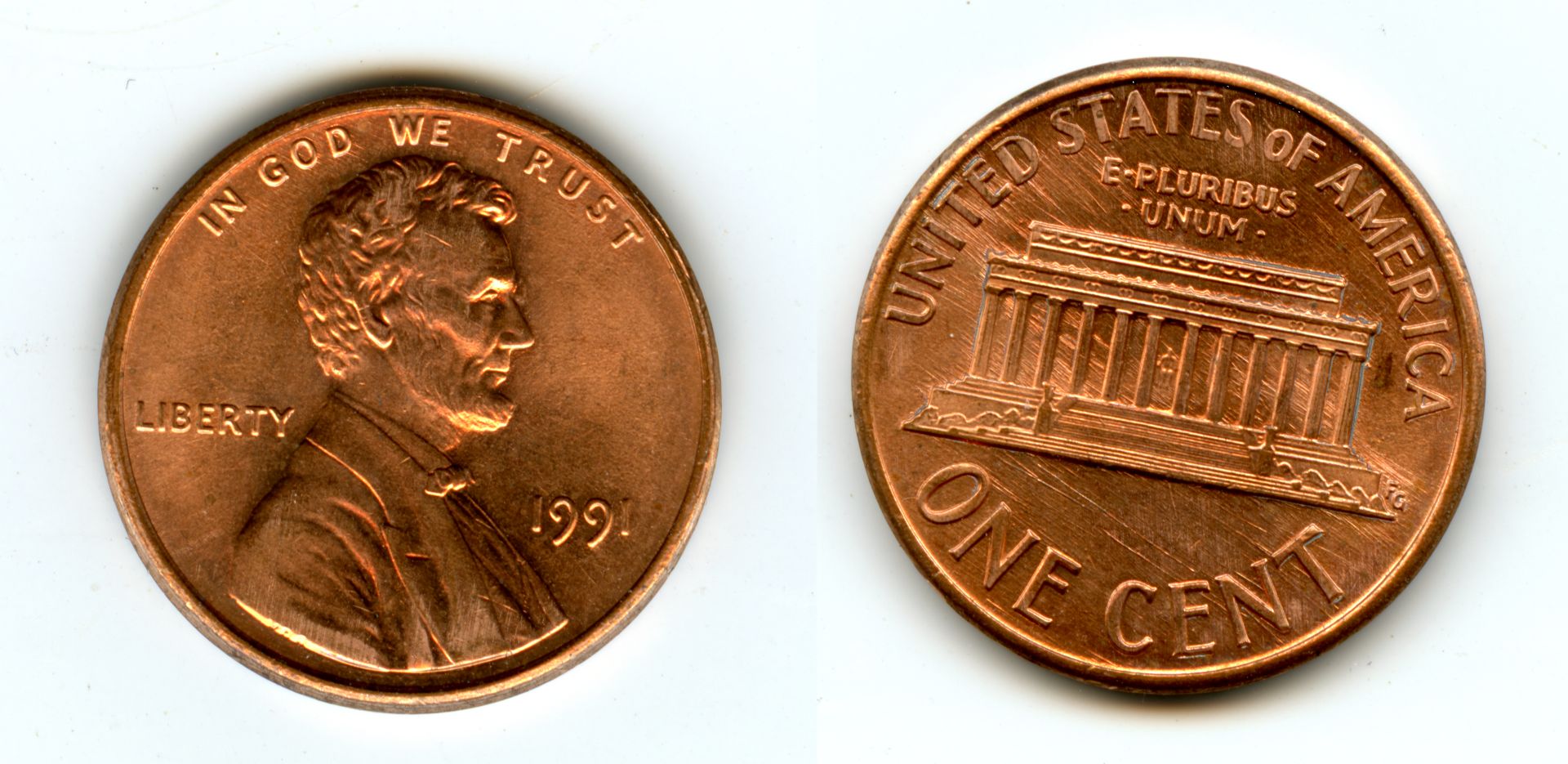 1991-Cent-With-Substantial-Die-Abrasion