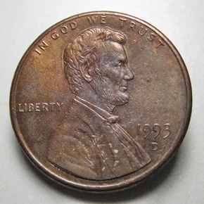 Penny-With-Interesting-Spots,-Other-Coins