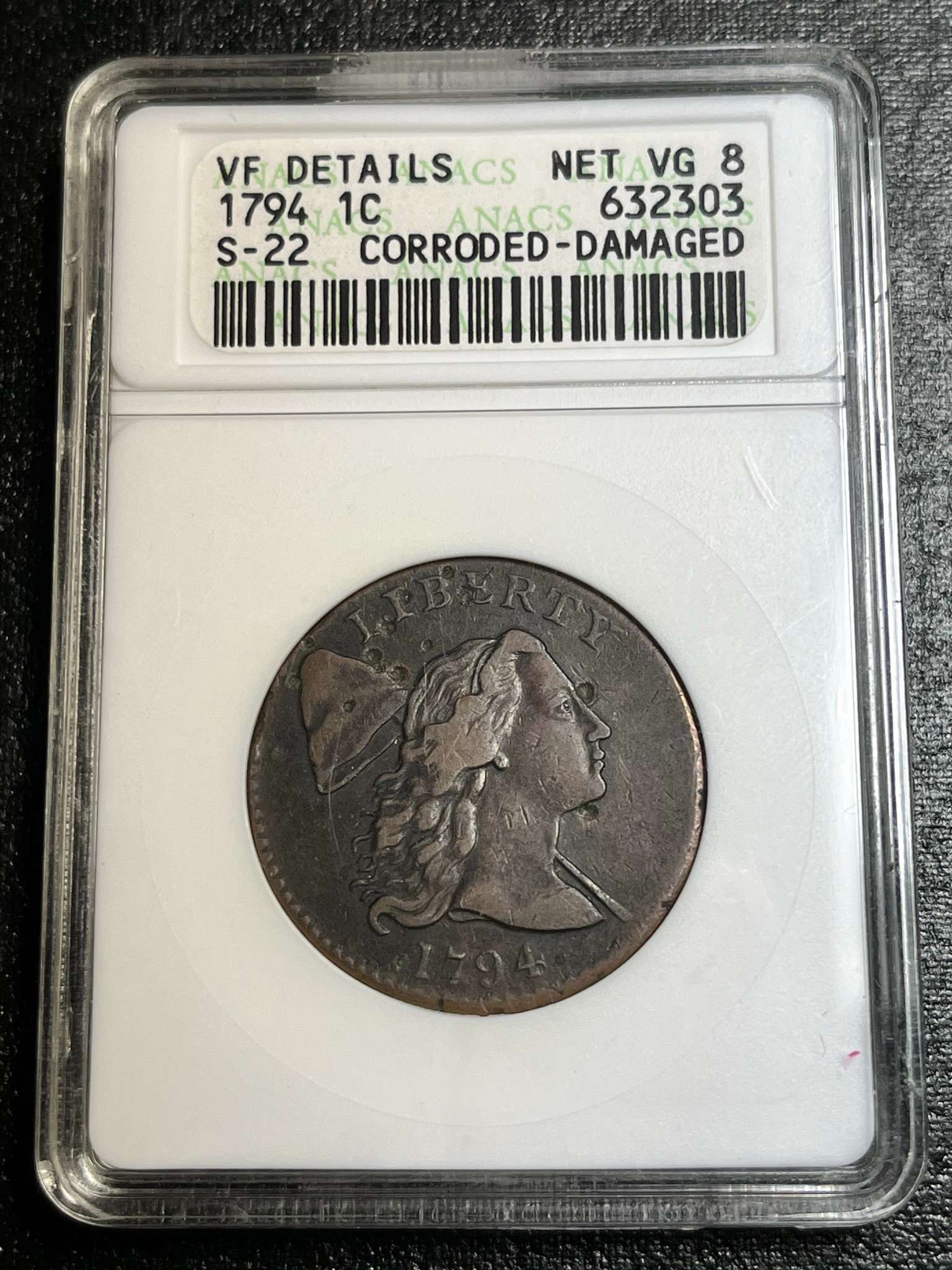 1794-Liberty-Cap-Large-Cent---Corroded-And-Damaged-But-Lots-Of-Detail