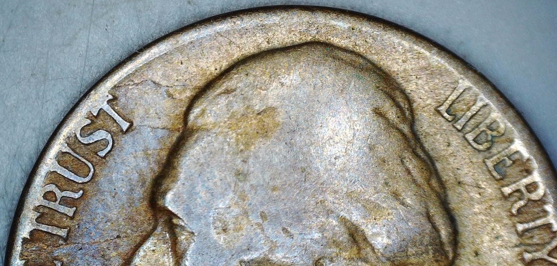 1953-Nickel-Lamination-Error-Or-Damage-To-Obverse?