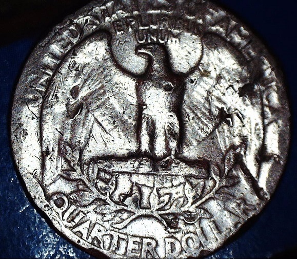 1965-Mangled-Quarter-Appears-To-Be-Of-Another-Metal.