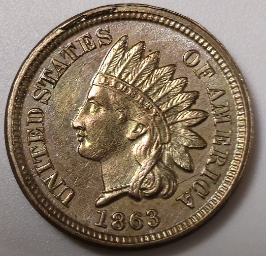 3-Indian-Head-Pennies-1863,-1906,-1907
