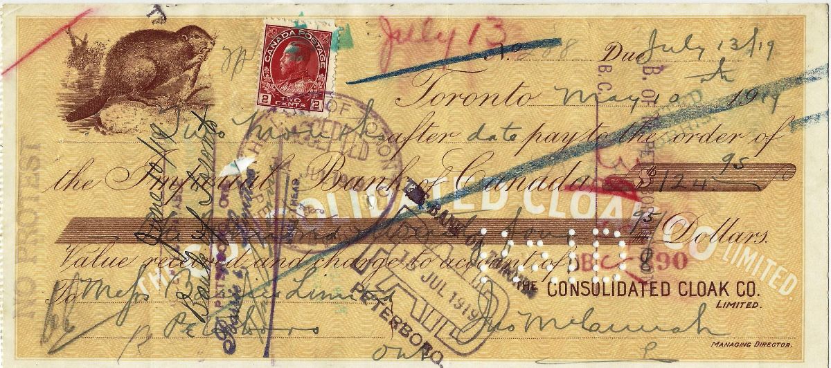 Maritime-Bank-Of-The-Dominion-Of-Canada,-Cheques-Et-Cetra.