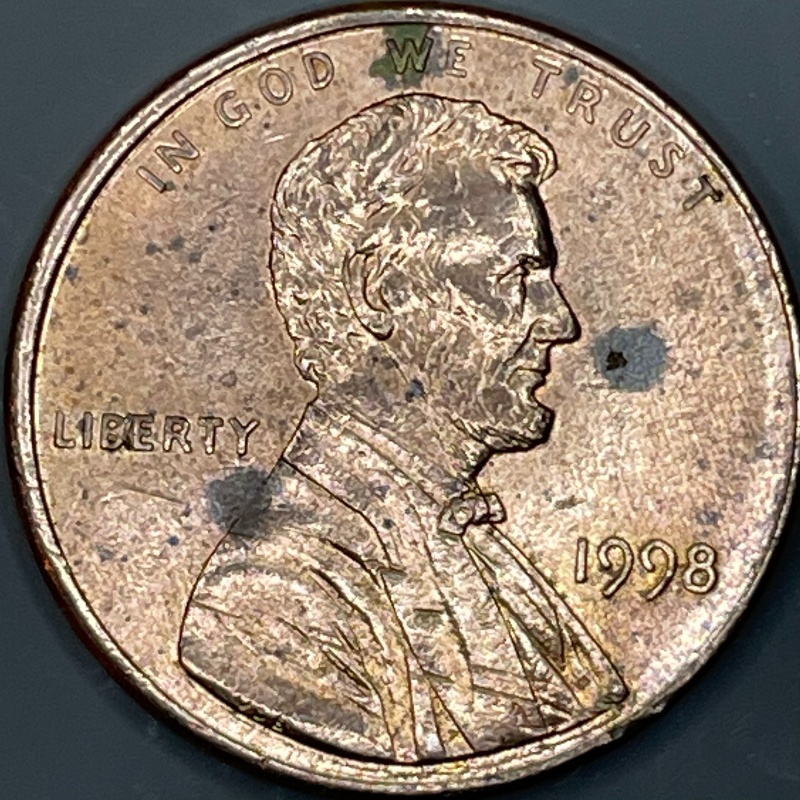 1998-Lincoln-Cent-With-Spike-Head-And-BIE