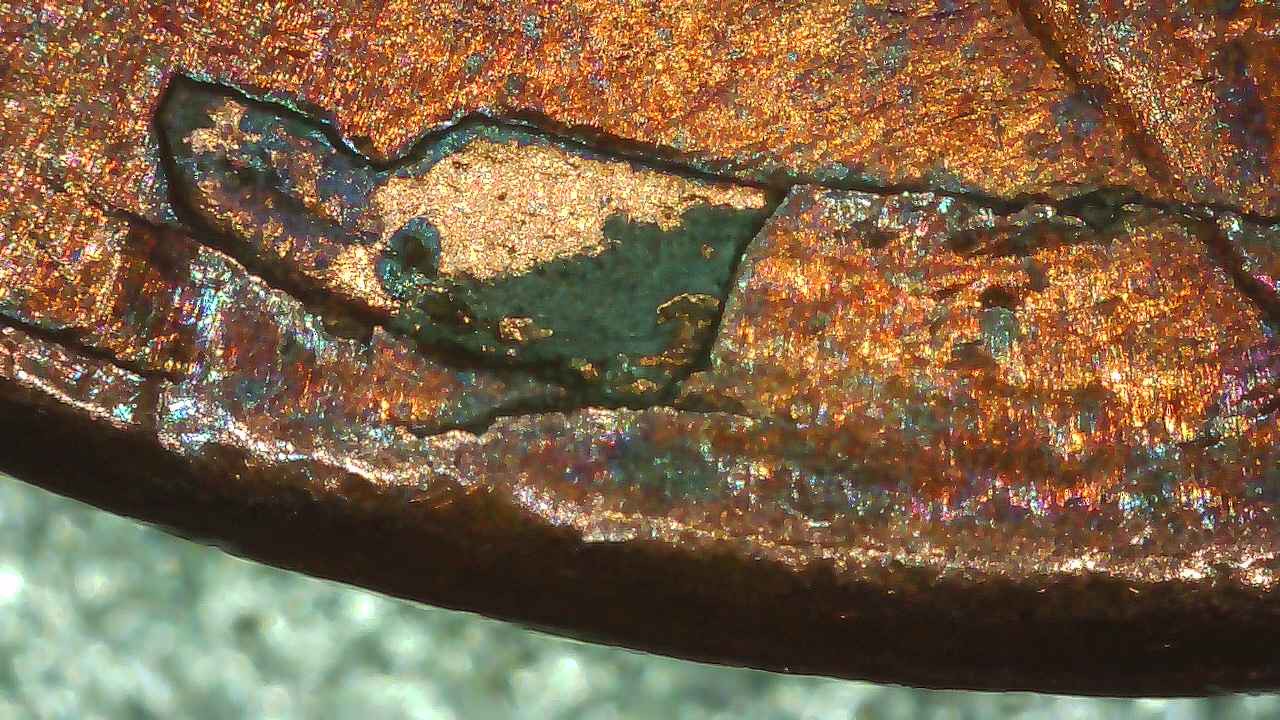 1983-Penny-With-Unusual-Die-Crack-&-Delamination