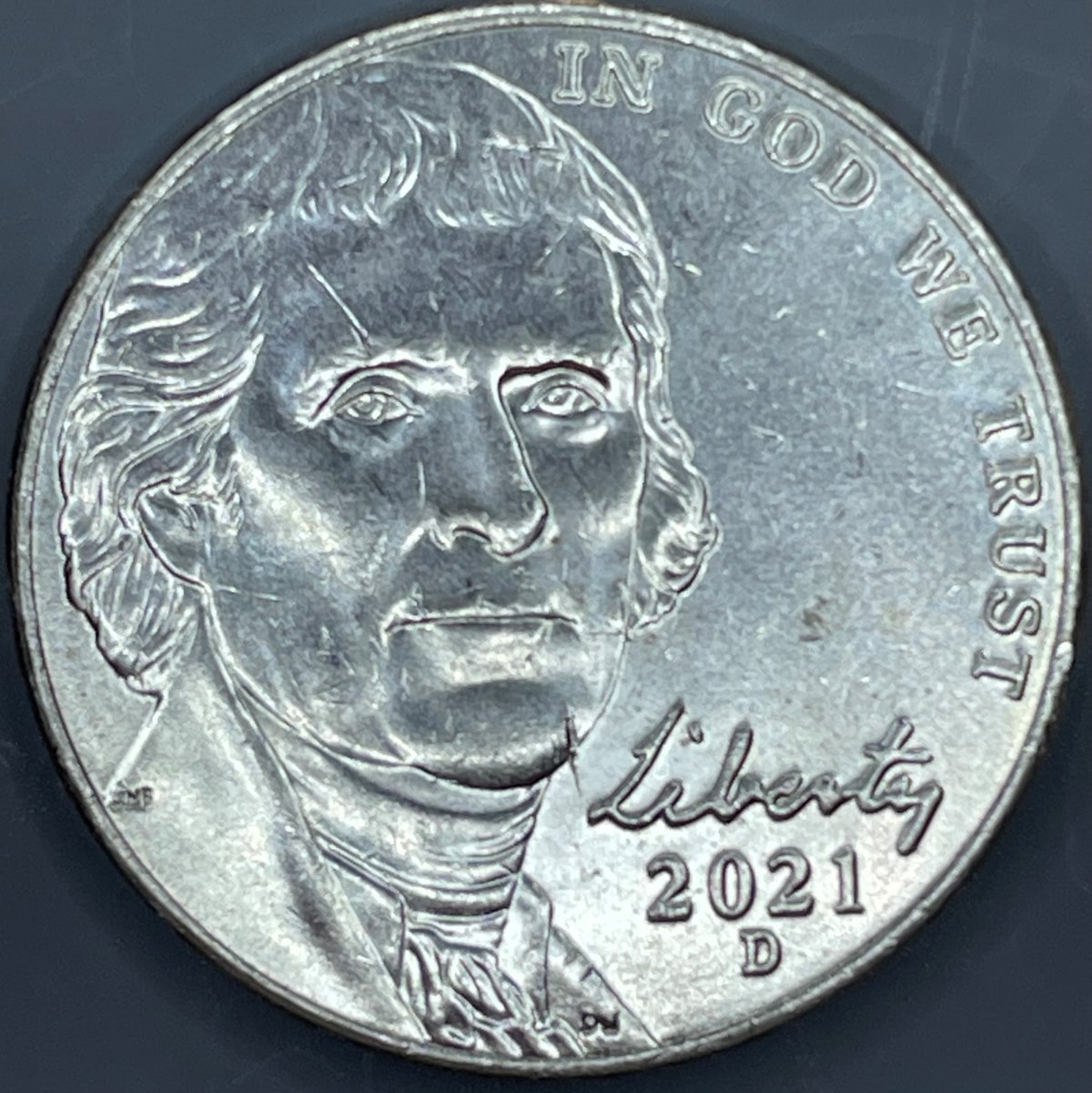 2021-D-Nickel-With-Strike-Thru-Rim-Burr-On-Reverse