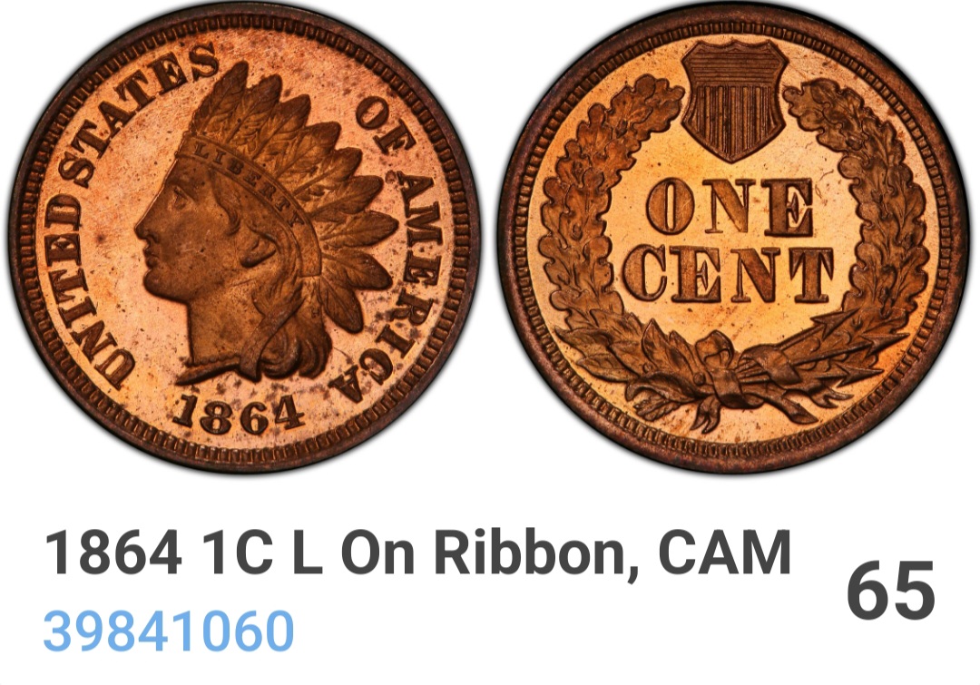 Found-An-1864-Indian-Head-Cent-L-On-The-Ribbon-Cameo-Uncirculated
