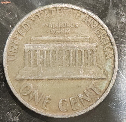 1988-D-Lincoln-Cent-Error,-Missing-Top-Coating-Coin-Is-Silver-Colored