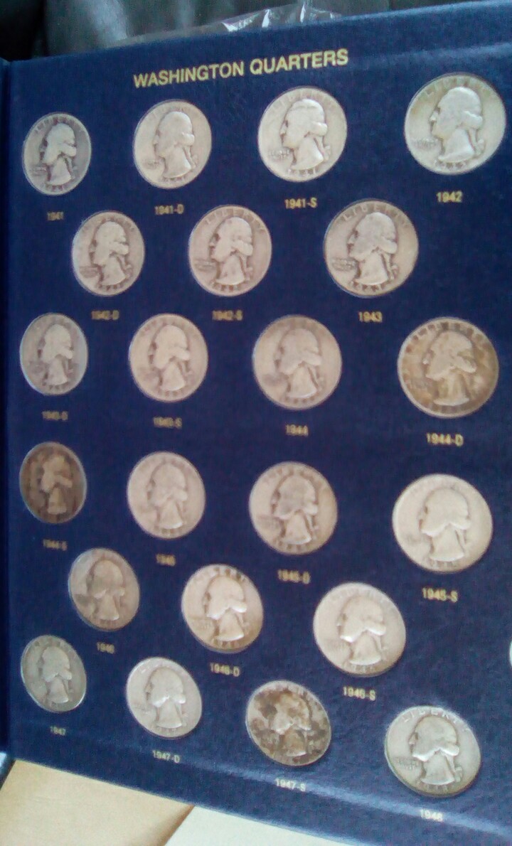 8-Holes-Left-In-My-Silver-Washington-Quarter-Album,-But-1st-Complete-Page!