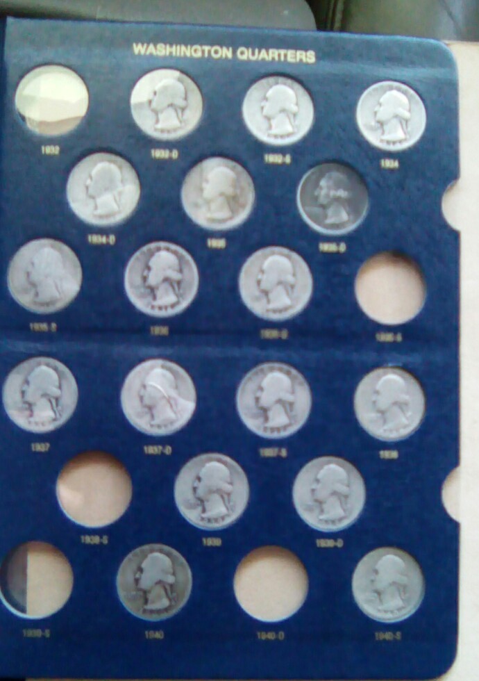 8-Holes-Left-In-My-Silver-Washington-Quarter-Album,-But-1st-Complete-Page!