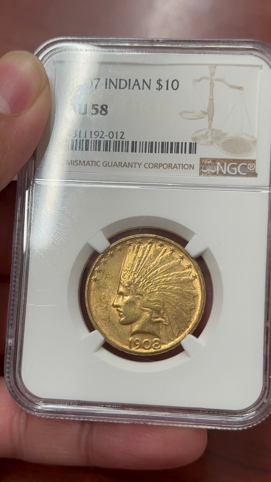 1908-D-No-Motto-Eagle-$10-For-Grading.-You-Vs-NGC