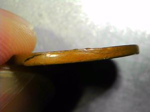 1928-Lincoln-Wheat-Cent---Cracked-Planchet-Or-Just--Post-Mint-Damage