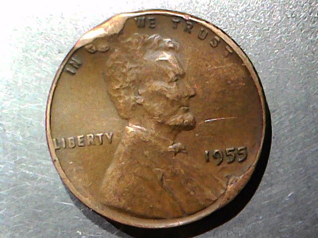 1955-Lincoln-Wheat-Cent-Clipped-Planchet-Or-Damage.