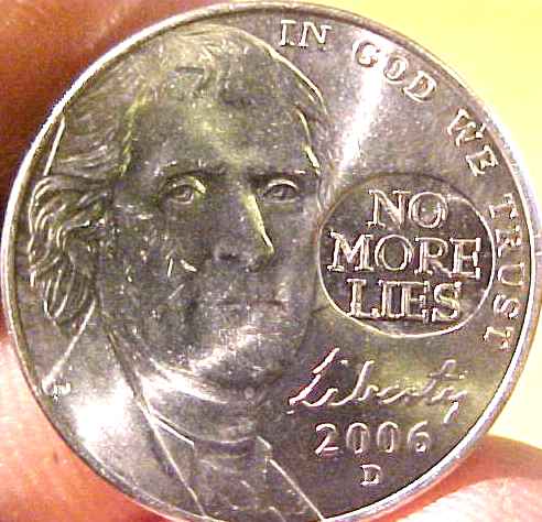 Modern-Nickel-Counterstamps,-No-More-Lies