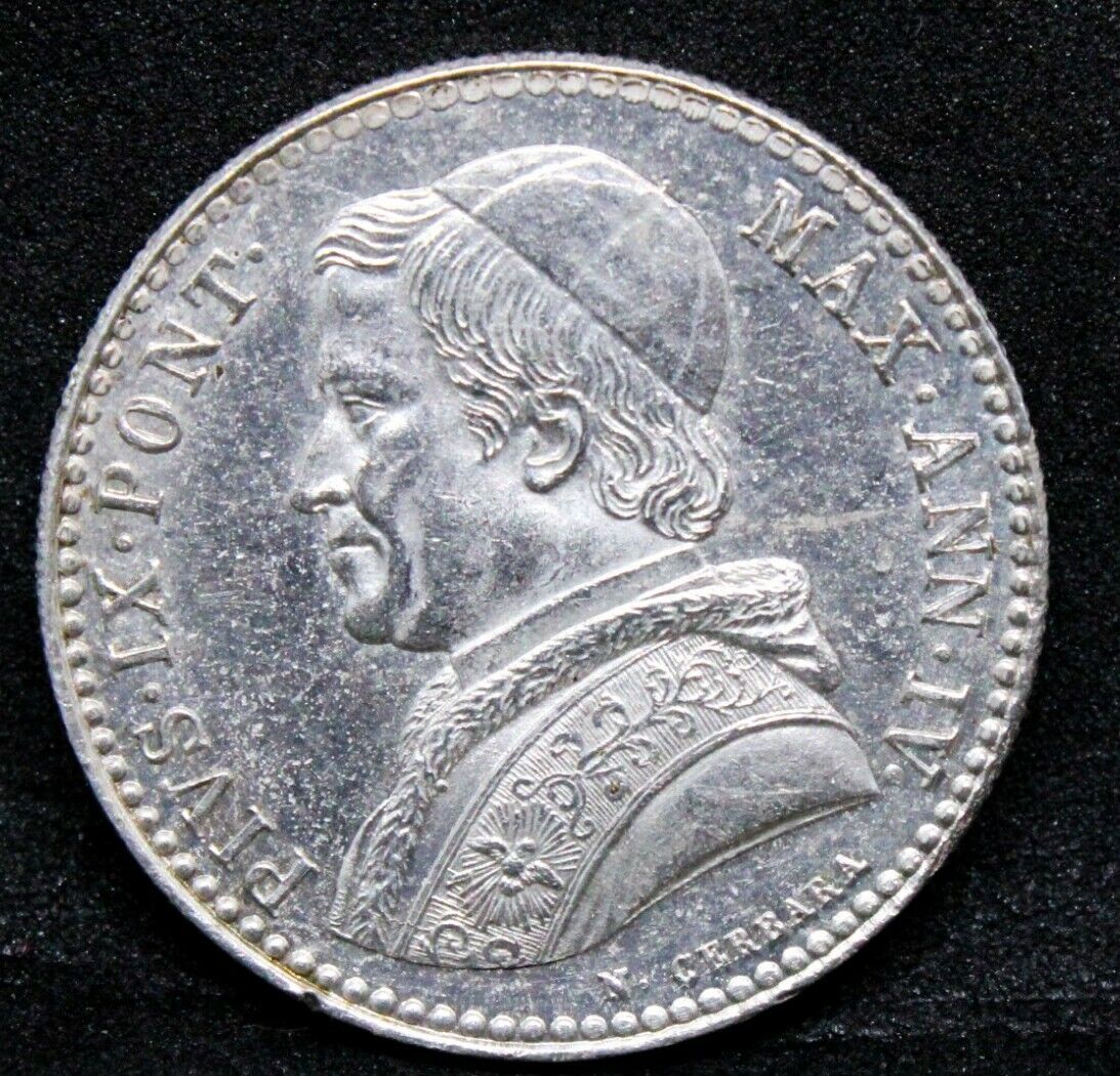 Papal-States-Italy-20-Baiocchi-Grade?-1850