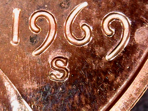 1969-S-Penny-Pretty-Sure-It's-Mechanical/Machine--Doubling