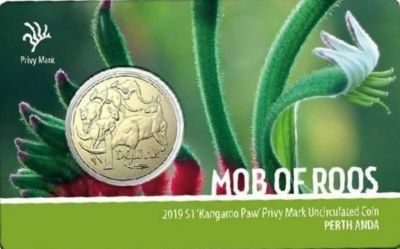Privy-Mark-On-2019-Jc-Mob-Of-Roos-$1-Found-In-Circulation