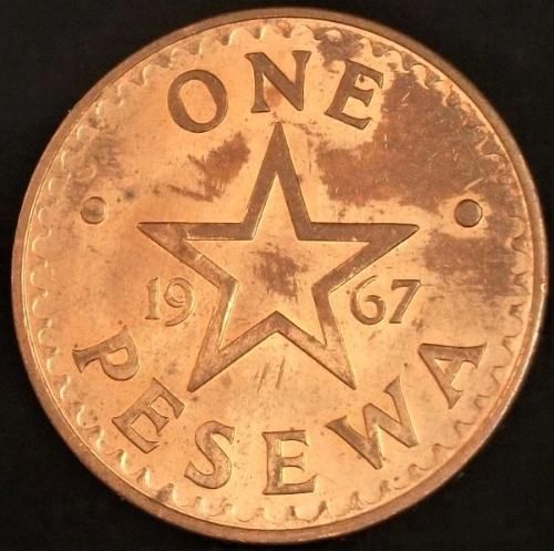 Ghana-1967-Pesewa-Is-Struck-In-Bronze