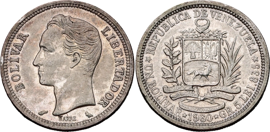 Venezuela-1-Bolivar-1960-Varieties