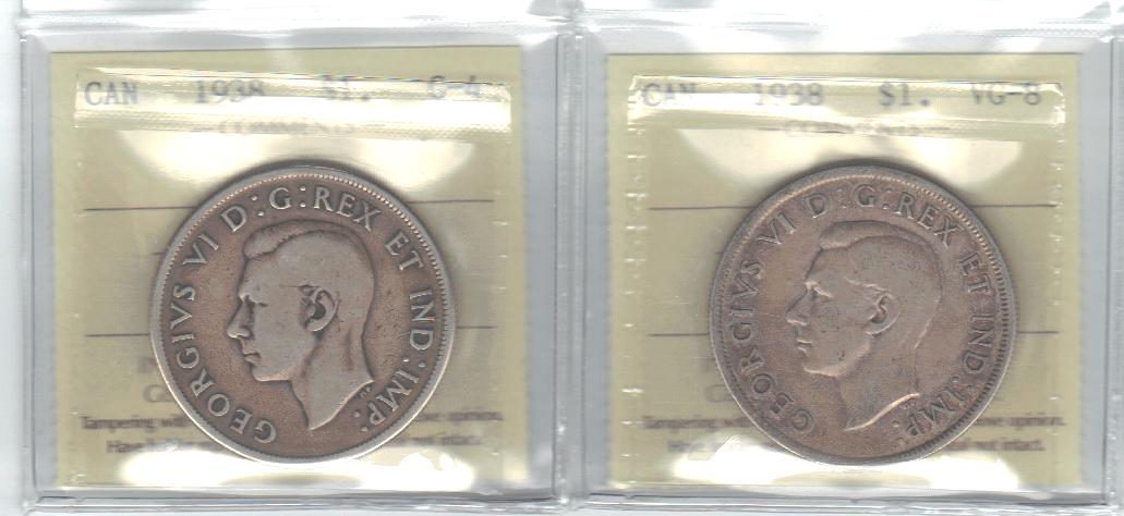 1958-Canada-Silver-Dollar--Pocket-Piece-Fr2-