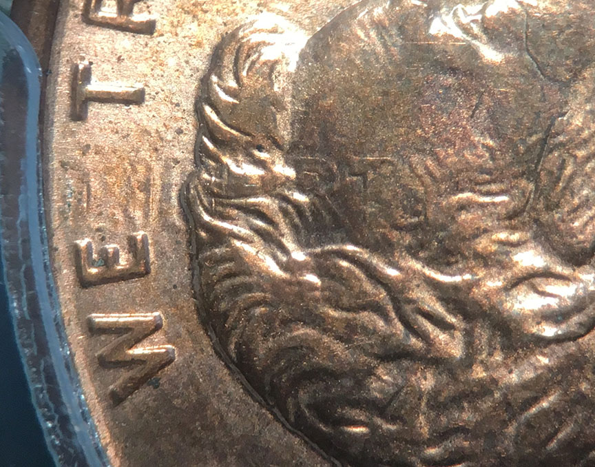 1995-Lincoln-Memorial-Cent-Double-Struck-Rotated-In-Collar---A-Real-One