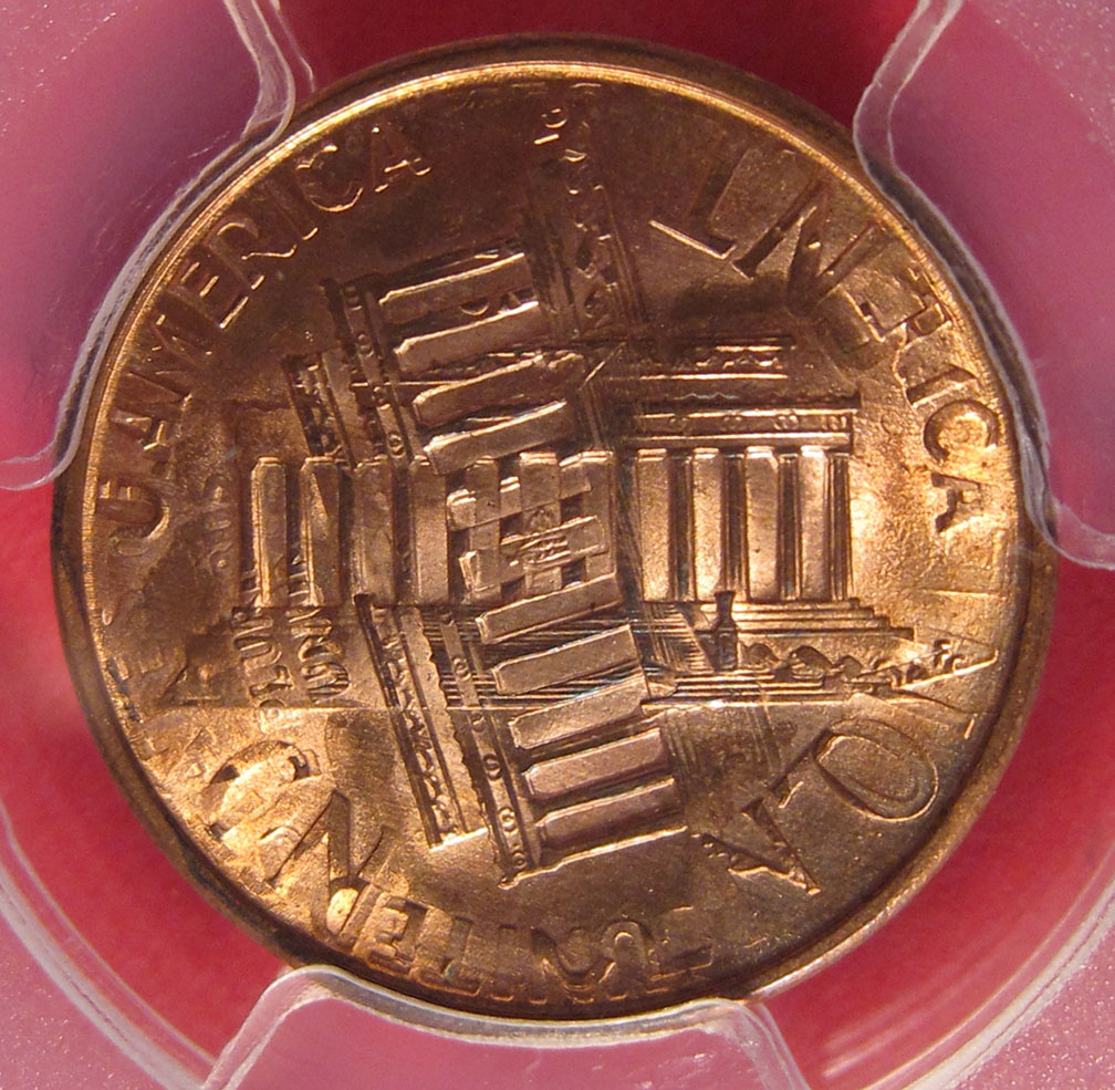 1995-Lincoln-Memorial-Cent-Double-Struck-Rotated-In-Collar---A-Real-One