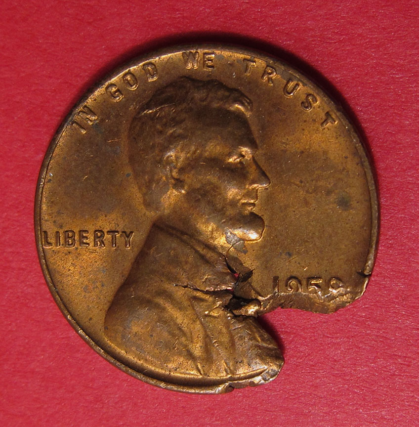 1959-Lincoln-Memorial-Cent---Ragged-Clip---2.63g