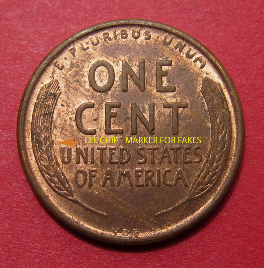 1909-S-VDB-Lincoln-Wheat-Cent---Chinese-Fake-With-Marker-To-Know