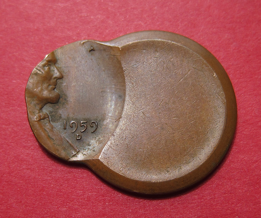 1959-D-Lincoln-Memorial-Cent-Mint-Error---Off-Center-W/-Odd-Bevel