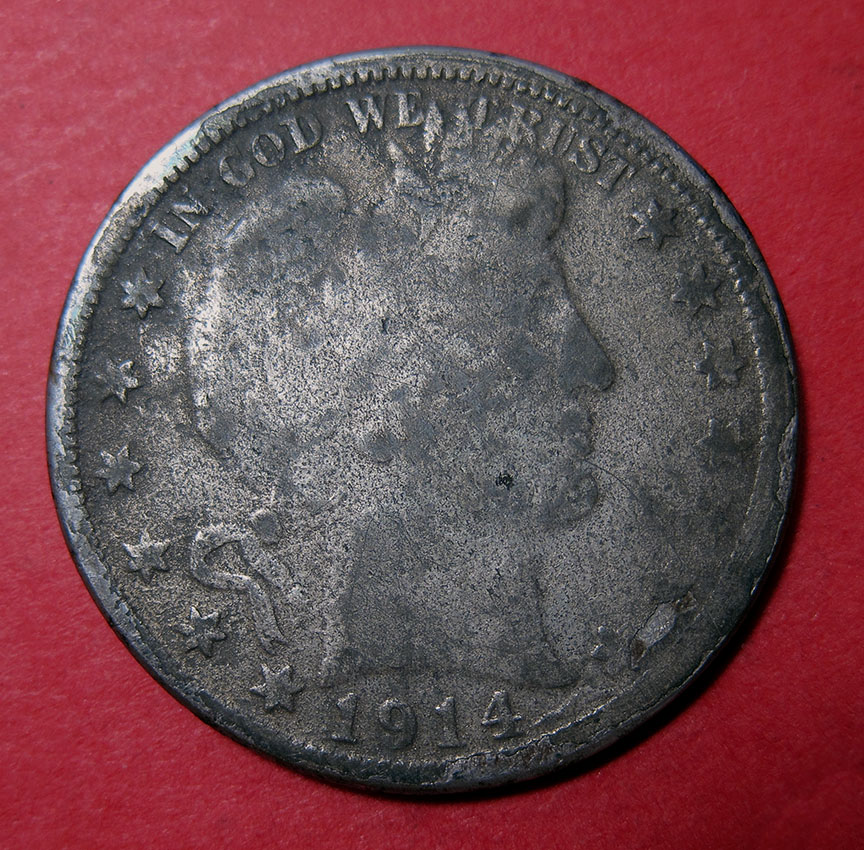 1914-Barber-Half-Dollar---Counterfeit-With-Doubled-Die