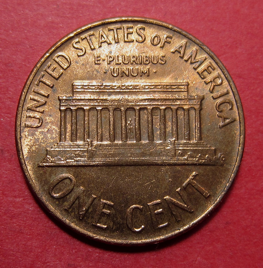 1966-Lincoln-Memorial-Cent-Mint-Error---Struck-Through