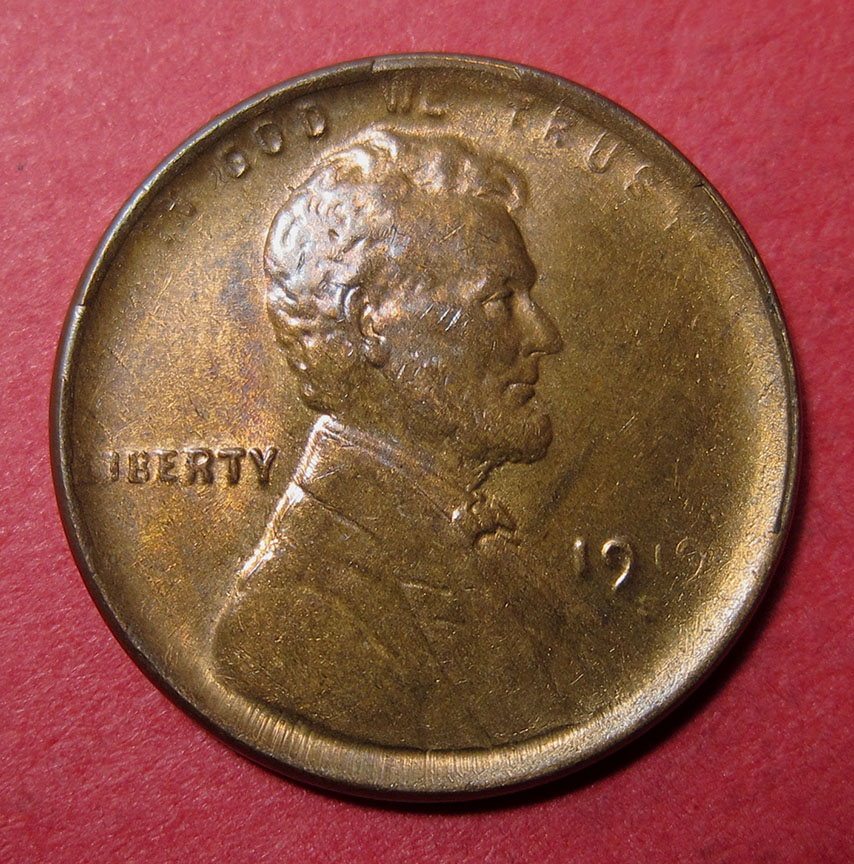 1919-S-Lincoln-Wheat-Cent-Mint-Error---3-Rim-Cuds-+-Broadstrike