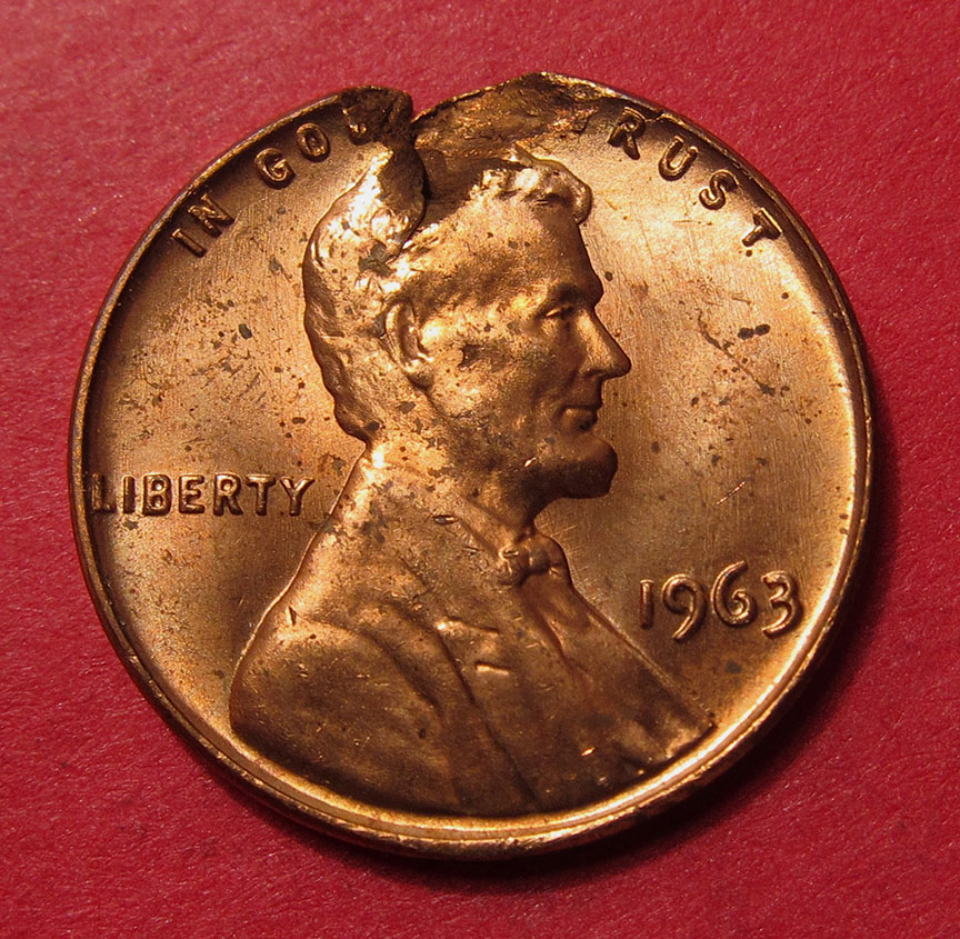 1963-Lincoln-Memorial-Cent-Mint-Error---Ragged-Clip