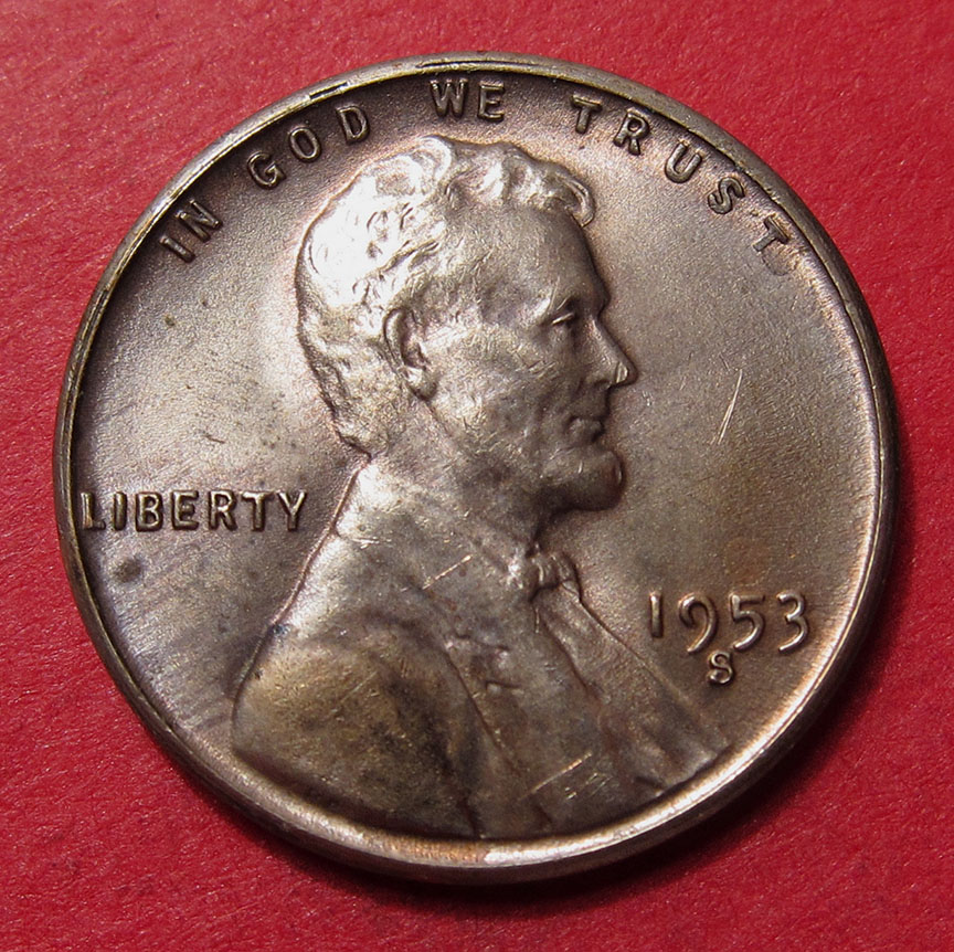 1953-S-Lincoln-Wheat-Cent---Questionable-Color-And-Weight