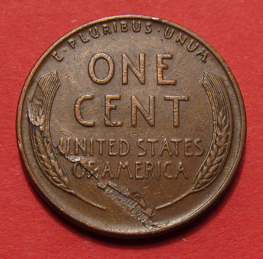 1944-Lincoln-Wheat-Cent-Mint-Error---Lamination-Rip