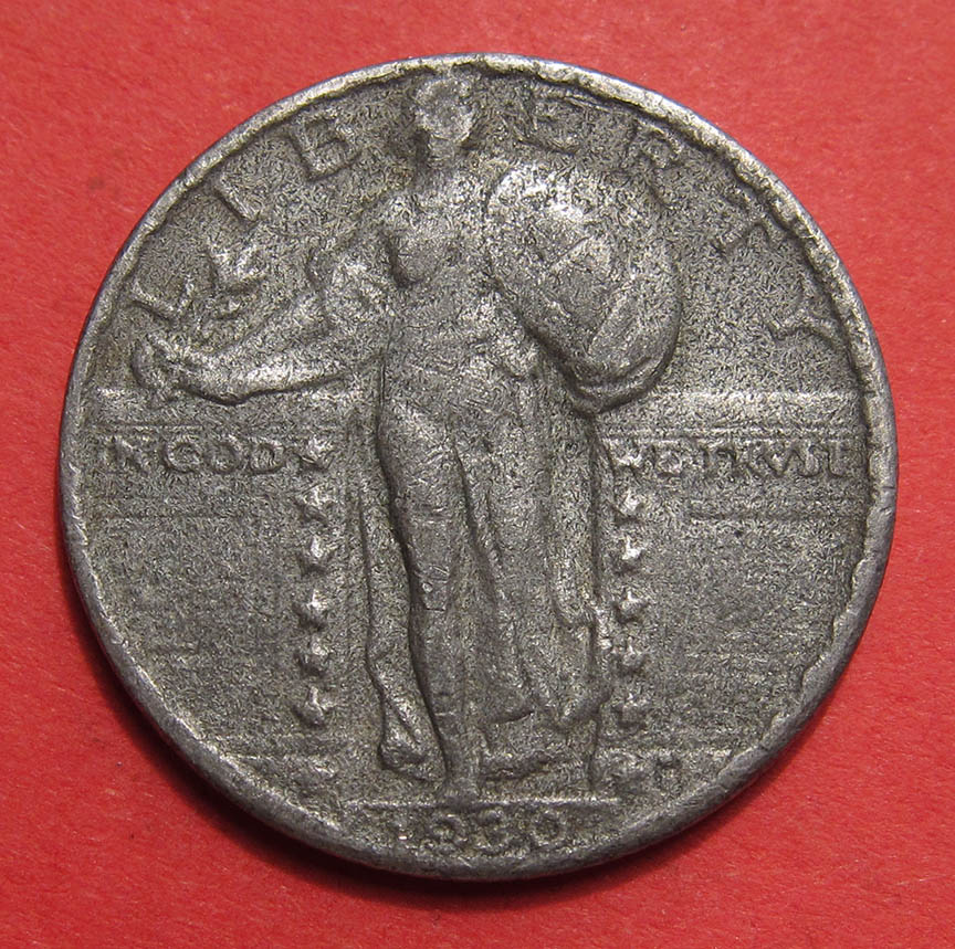 1930-Standing-Liberty-Quarter-Counterfeit---With-Detail-Close-Up