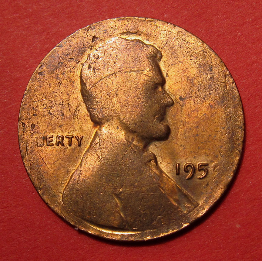 1959-Lincoln-Memorial-Cent-Mint-Error---Struck-On-Split-Planchet-1.51g