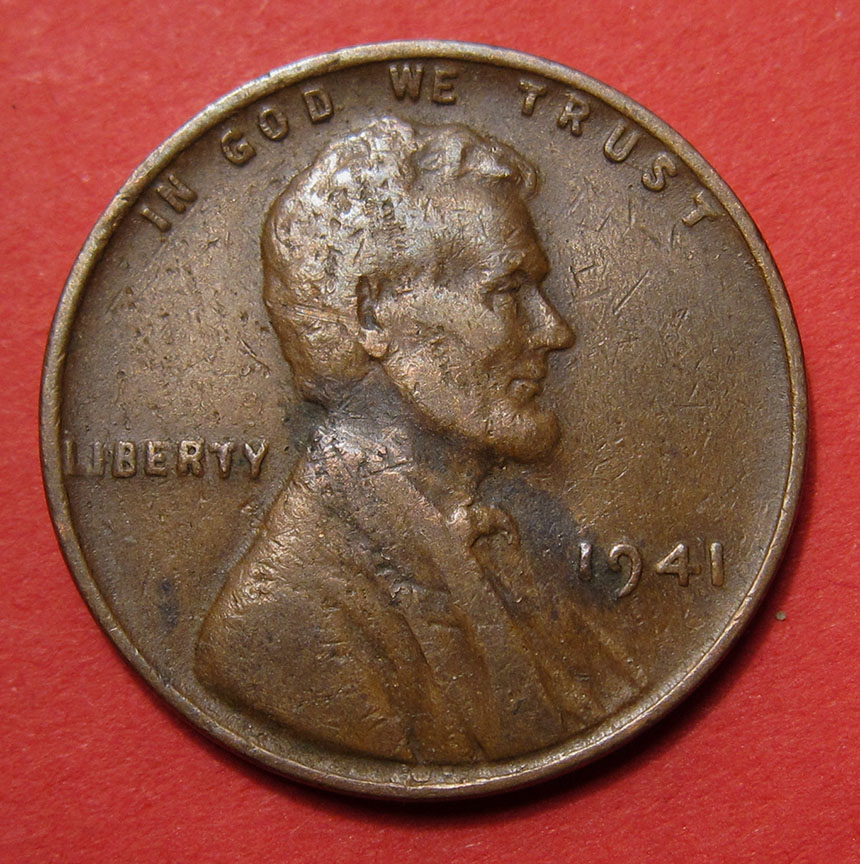 1941-Lincoln-Wheat-Cent-Mint-Error---Rolled-Thin-Planchet-2.67g