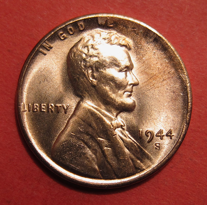 1944-S-Lincoln-Wheat-Cent-Mint-Error---Tapered-Planchet-2.90g