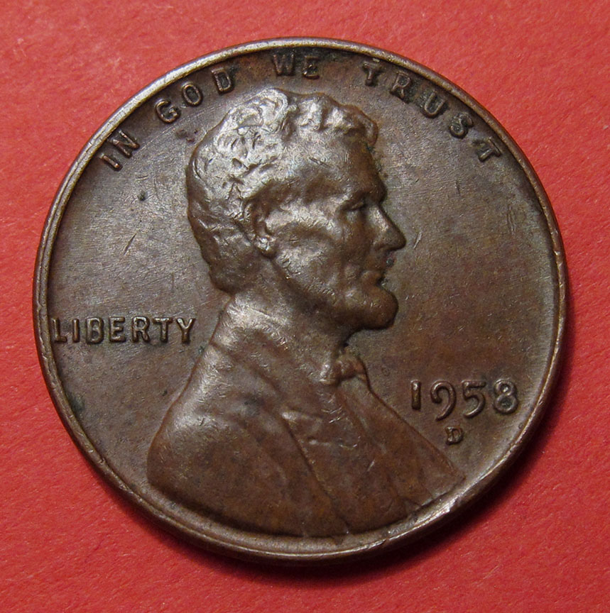 1958-D-Lincoln-Wheat-Cent-Mint-Error---Lamination-Issues
