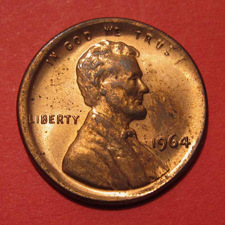 1964-Lincoln-Memorial-Cent-Mint-Error---Partial-Collar-Broadstrike