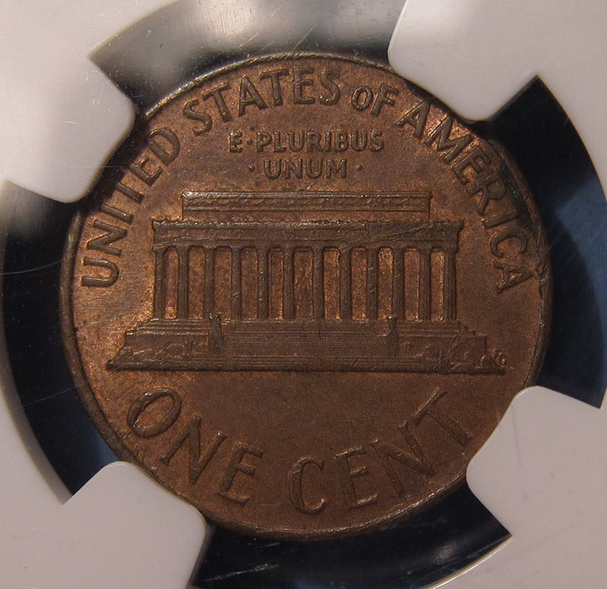 1966-Lincoln-Memorial-Cent-Mint-Error---Split-After-Strike---Mated-Pair