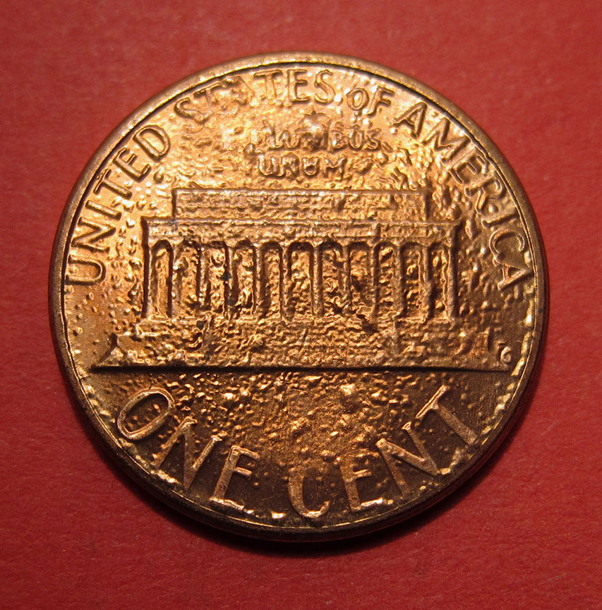 1982-Lincoln-Memorial-Cent-Large-Date-Zinc---Serious-Plating-Blisters