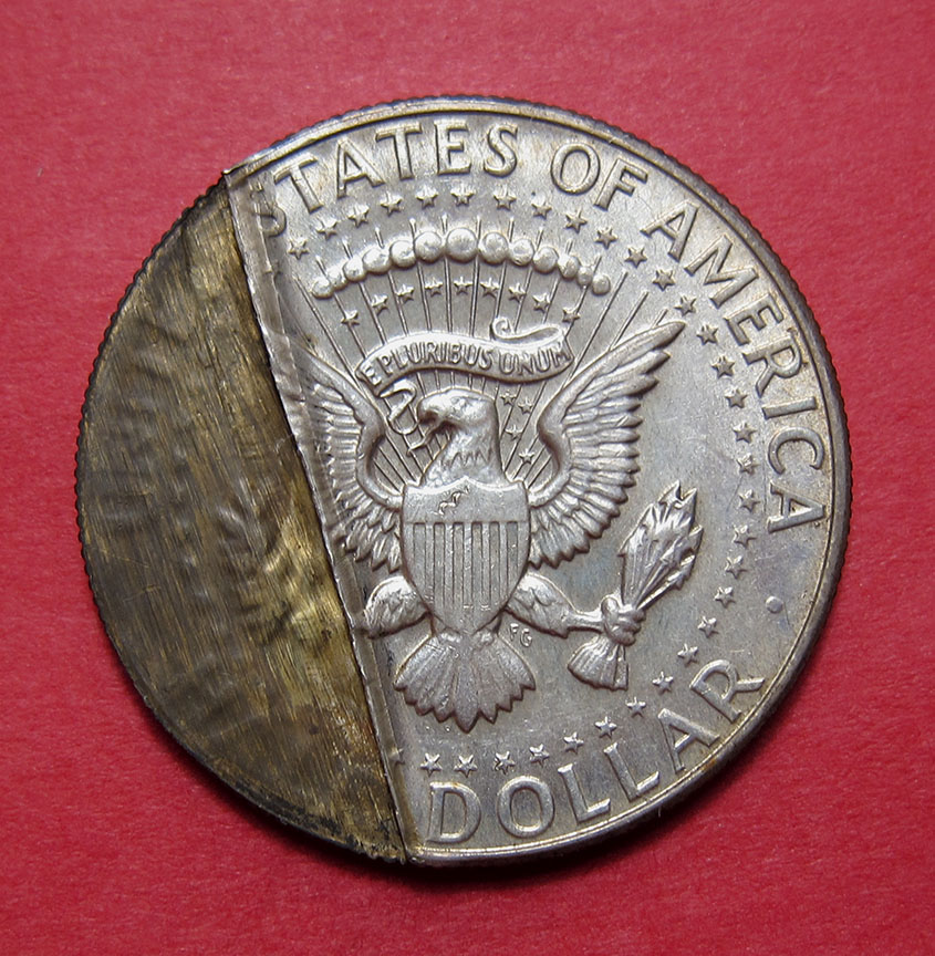 1966-Kennedy-Half-Dollar-Mint-Error---Lost-Clamshell-Lamination-10.91g