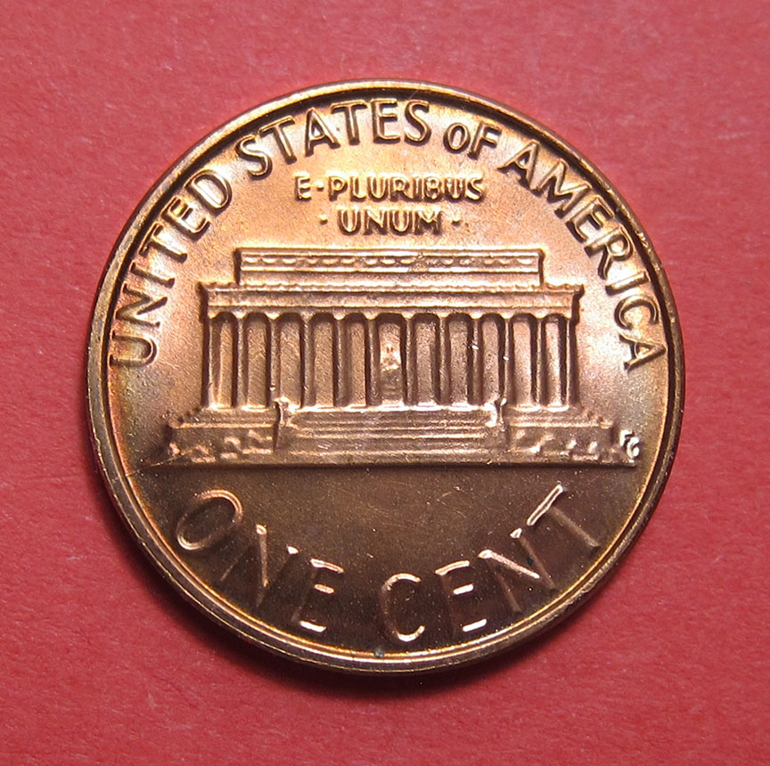 1982-Lincoln-Memorial-Cent-Large-Date-Copper-Mint-Error---Struck-Through-Die-Cap