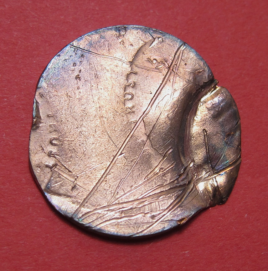 No-Date-Lincoln-Cent-Mint-Error---Saddle-Struck-Plus-Partial-Brockage?