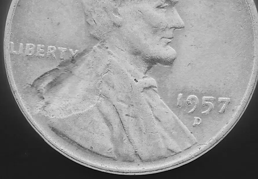 1957-D-US-1-Cent-Huge-Struck-Through